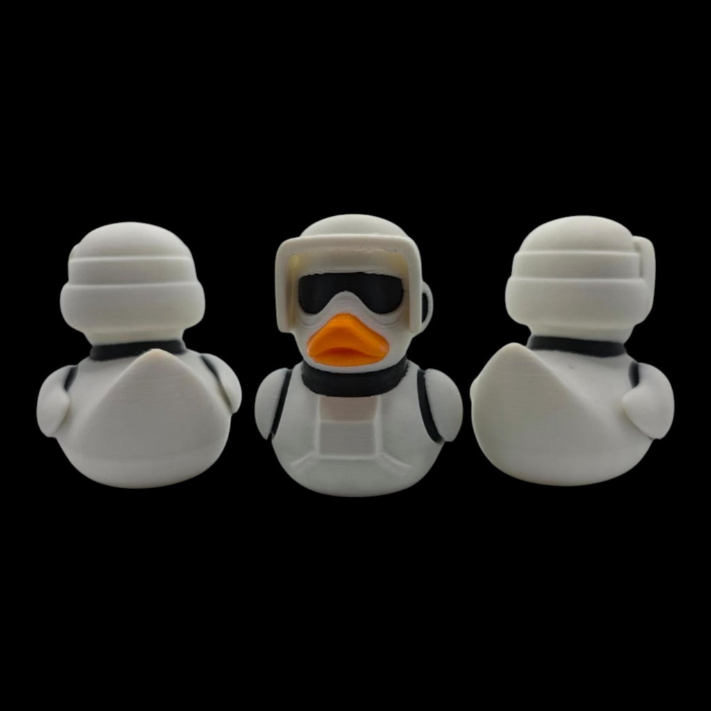 Scout Trooper Duck Star Wars Inspired Collectible Duckies Sci Fi Armor Helmet Cruise Jeep Dashboard Companion - JM Designs
