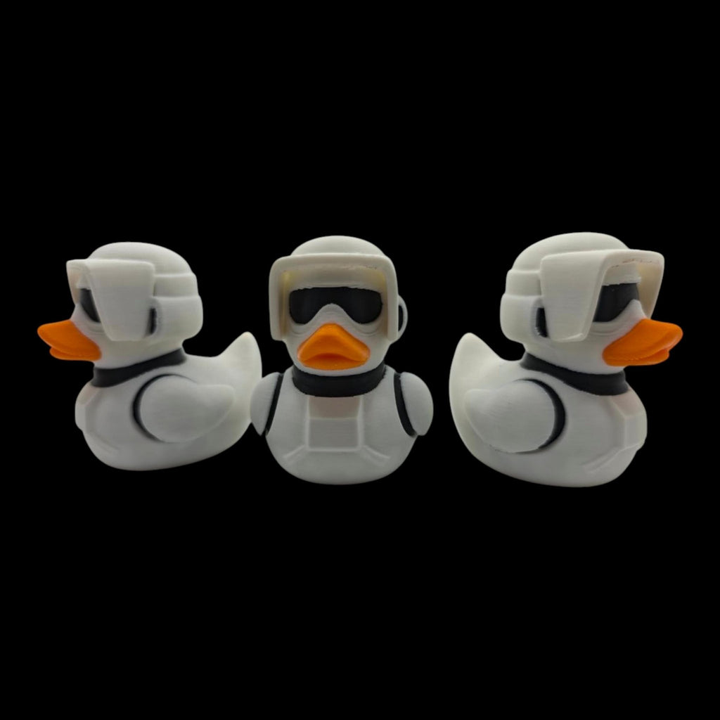 Scout Trooper Duck Star Wars Inspired Collectible Duckies Sci Fi Armor Helmet Cruise Jeep Dashboard Companion - JM Designs