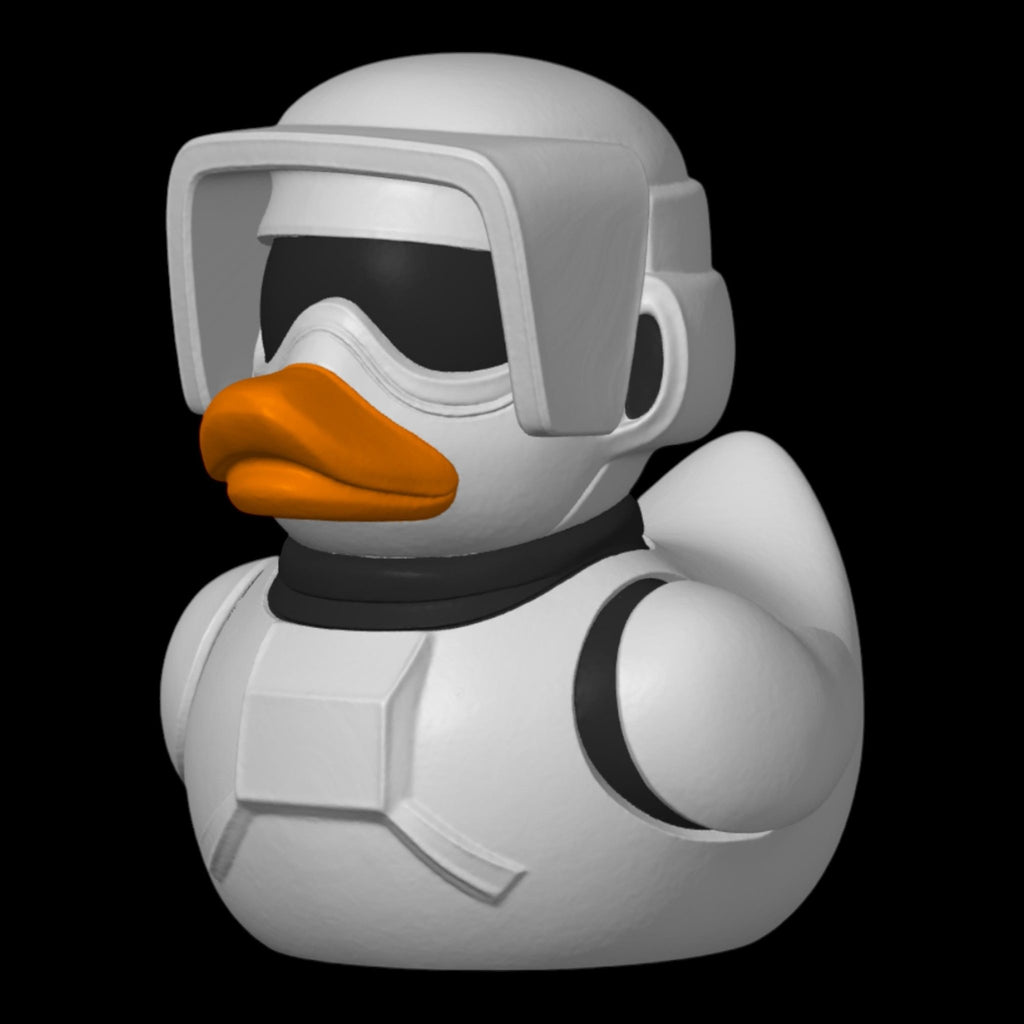 Scout Trooper Duck Star Wars Inspired Collectible Duckies Sci Fi Armor Helmet Cruise Jeep Dashboard Companion - JM Designs