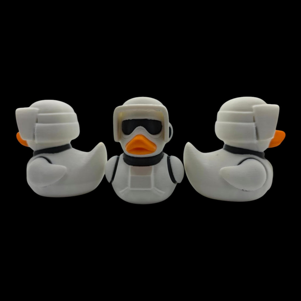 Scout Trooper Duck Star Wars Inspired Collectible Duckies Sci Fi Armor Helmet Cruise Jeep Dashboard Companion - JM Designs