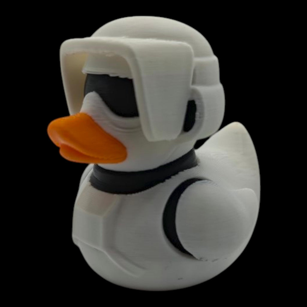Scout Trooper Duck Star Wars Inspired Collectible Duckies Sci Fi Armor Helmet Cruise Jeep Dashboard Companion - JM Designs