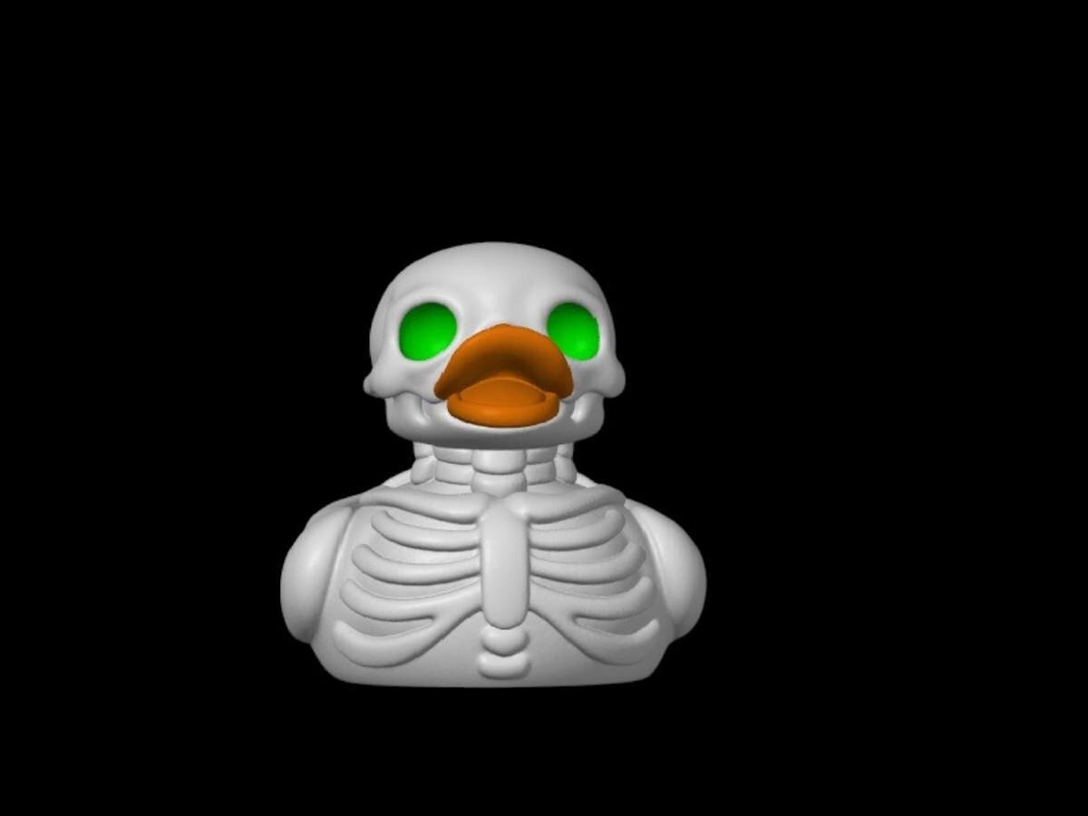 Skeleton Duck Figurine, Gothic Style Decor for Halloween - JM Designs