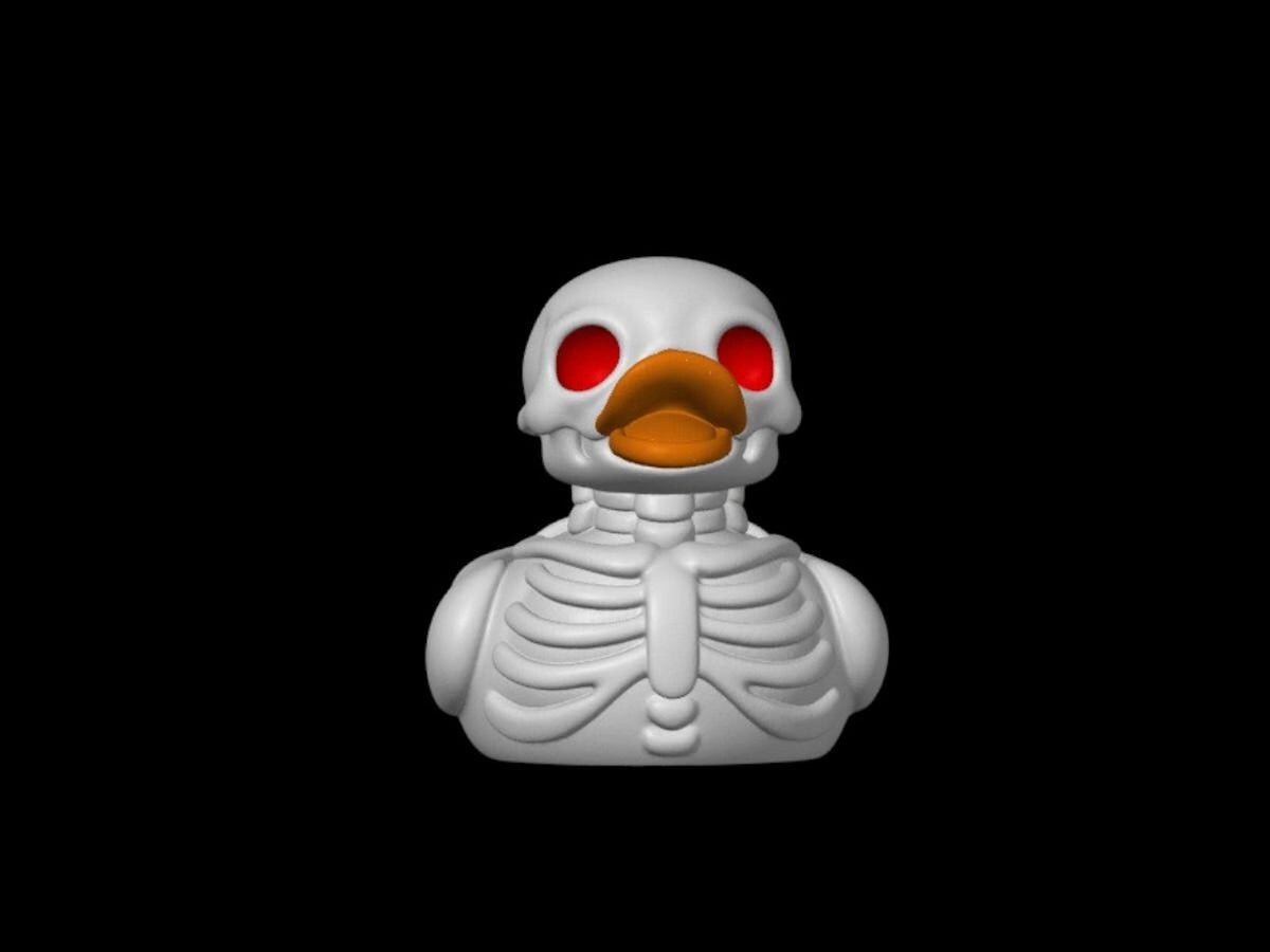 Skeleton Duck Figurine, Gothic Style Decor for Halloween - JM Designs