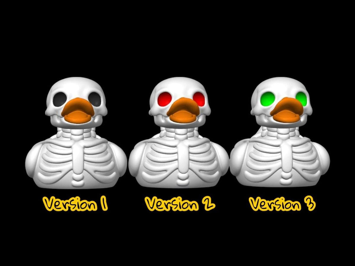 Skeleton Duck Figurine, Gothic Style Decor for Halloween - JM Designs