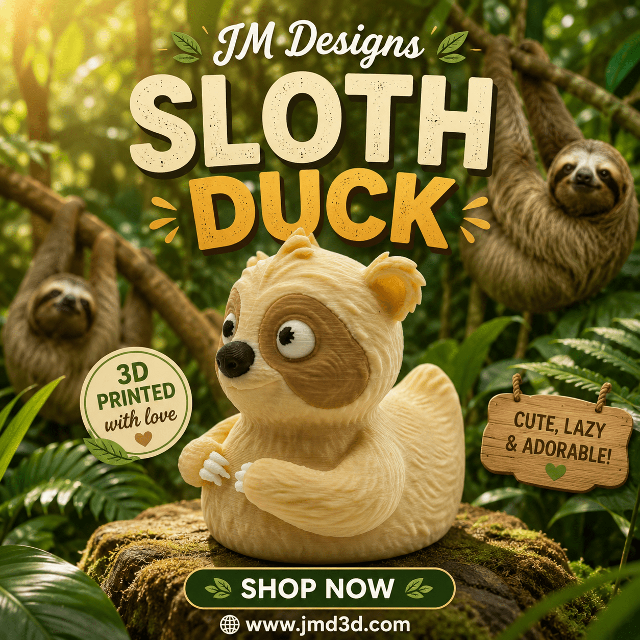 Sloth Duck Figurine Cruise Duck Hiding Ducks Jeep Ducks Dashboard Buddy Custom Duck Get Ducked - JM Designs
