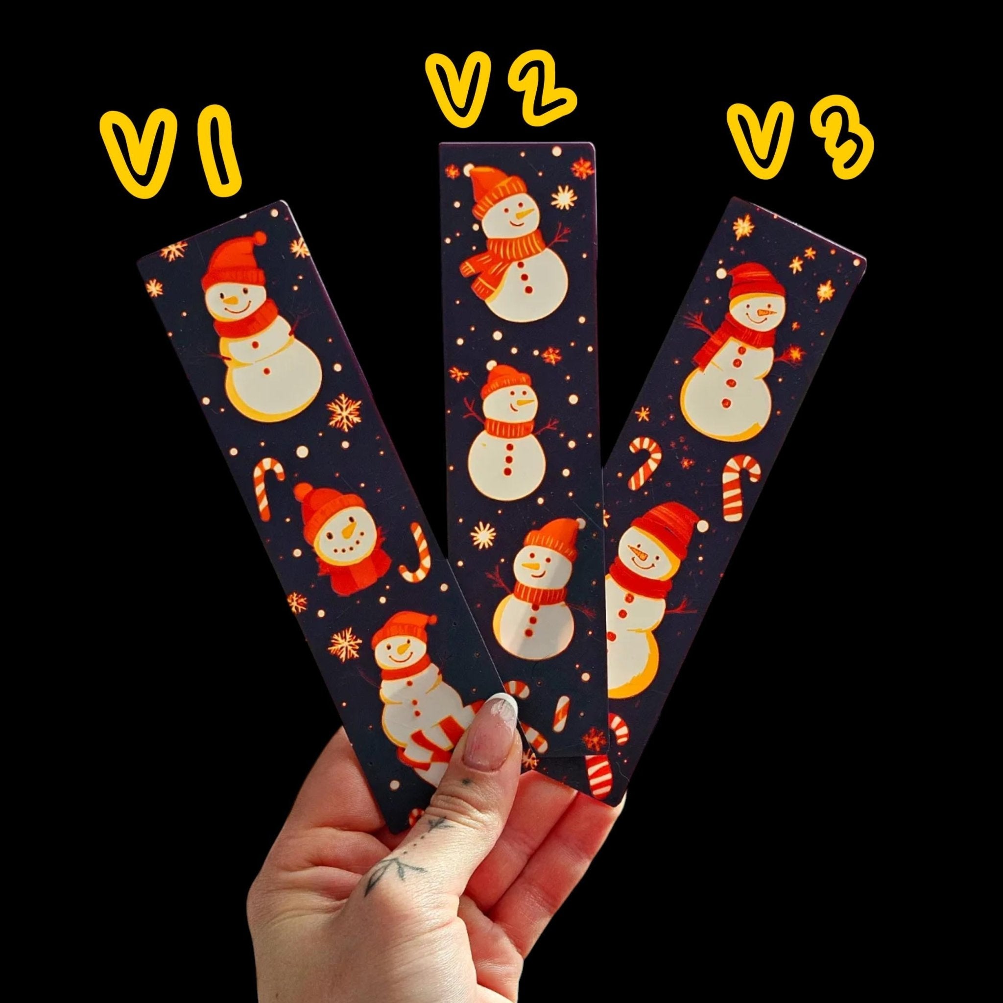Snowman Bookmark Set, 3D Printed Holiday for Winter Reading - JM Designs