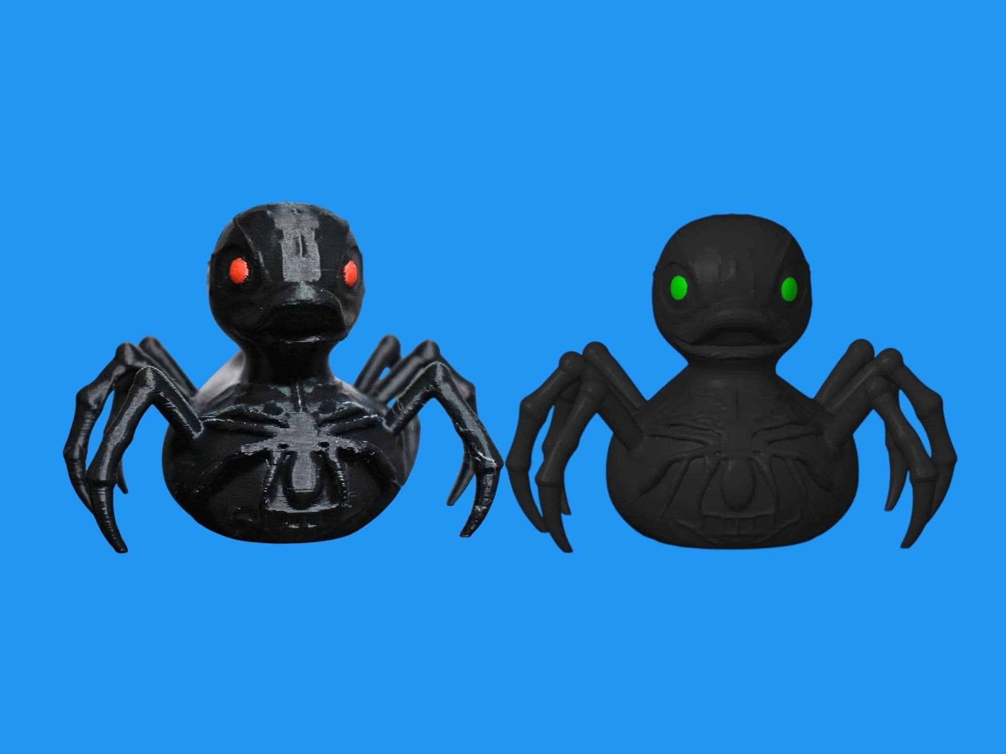 Spider Duck Figurine, Gothic Style 3D Printed Desk Decoration with Creepy Doll Design - JM Designs