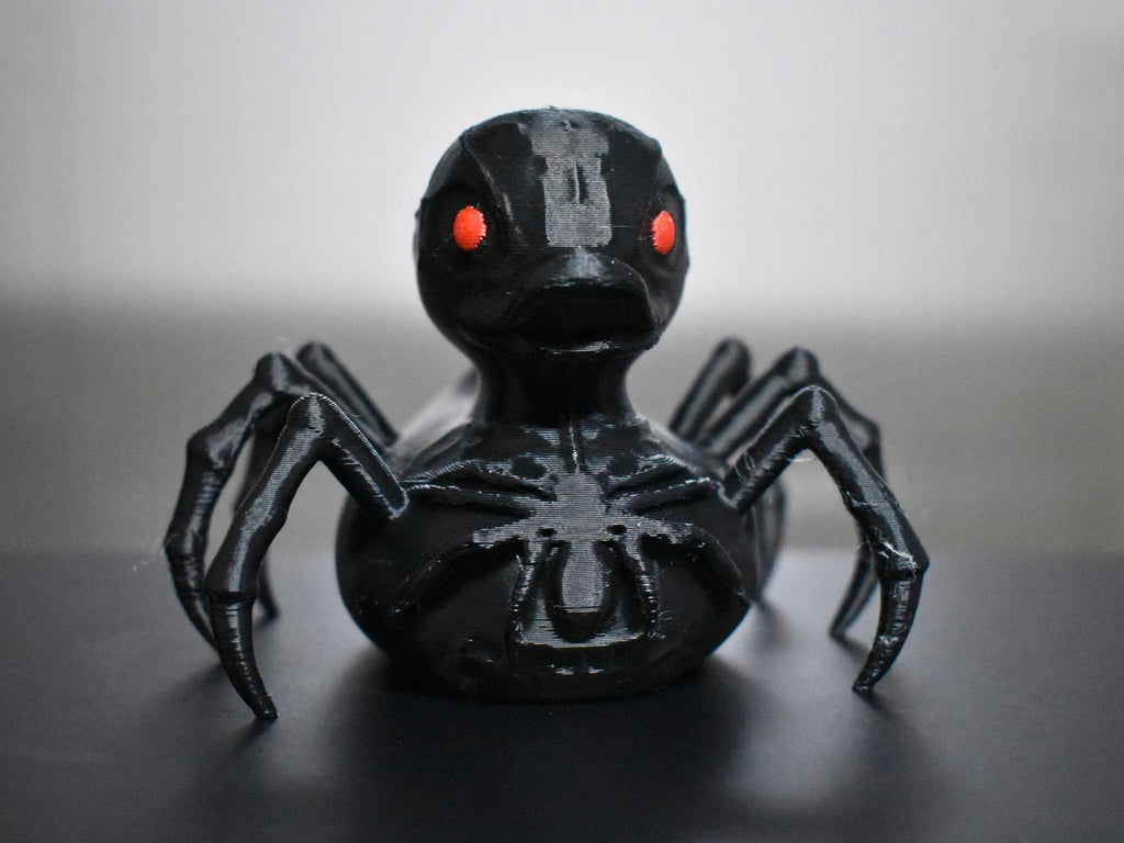 Spider Duck Figurine, Gothic Style 3D Printed Desk Decoration with Creepy Doll Design - JM Designs