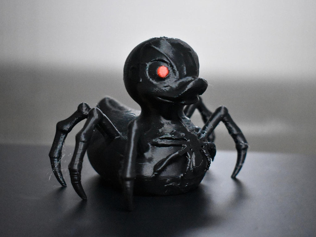 Spider Duck Figurine, Gothic Style 3D Printed Desk Decoration with Creepy Doll Design - JM Designs
