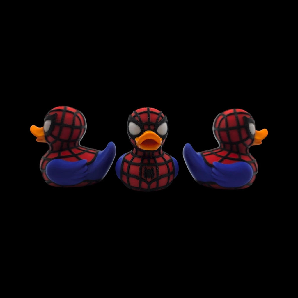 Spider-man Inspired Duck Figurine Collectible Superhero Display Marvel Memorabilia Comic Character - JM Designs
