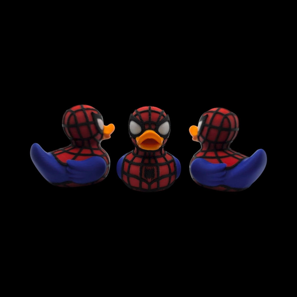 Spider-man Inspired Duck Figurine Collectible Superhero Display Marvel Memorabilia Comic Character - JM Designs