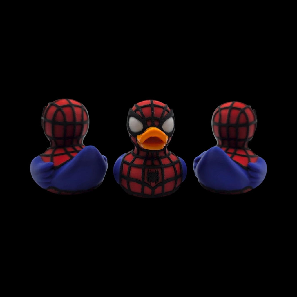 Spider-man Inspired Duck Figurine Collectible Superhero Display Marvel Memorabilia Comic Character - JM Designs