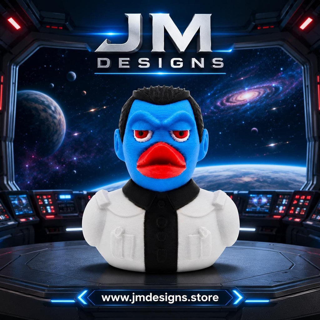 Star Wars Duck, Grand Admiral Thrawn 3D Printed Collectible Figure in Black & White - JM Designs