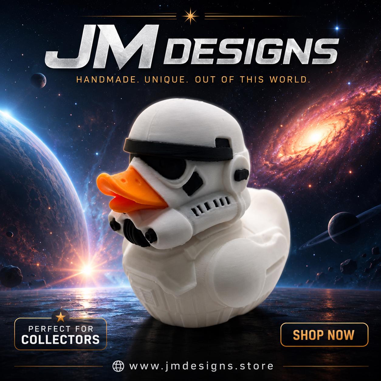 Star Wars Inspired Duck Figurine Collectible Stormtrooper Decoration Desk Accessory Shelf Display - JM Designs