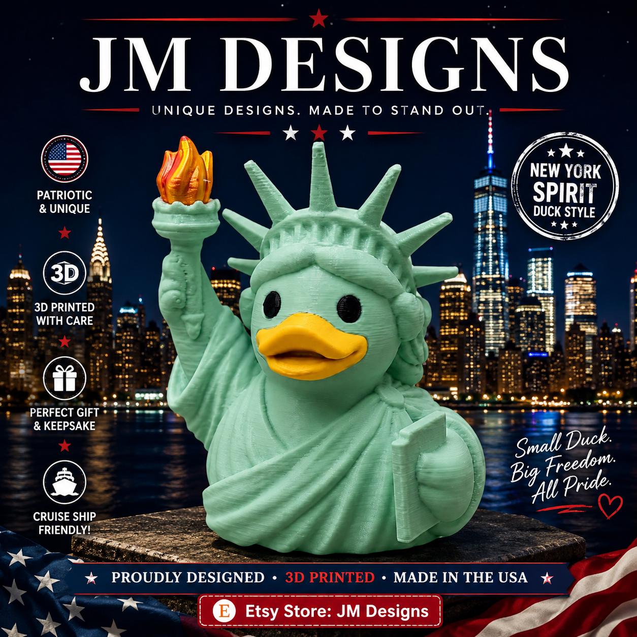 Statue of Liberty Duck Cruise line Figurine Patriotic Gift Jeep Ducking Tradition Keepsake Americana Dashboard - JM Designs