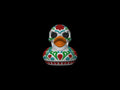 Sugar Skull Duck Bathroom Decor, Colorful Day of the Dead Shelf Ornament - JM Designs