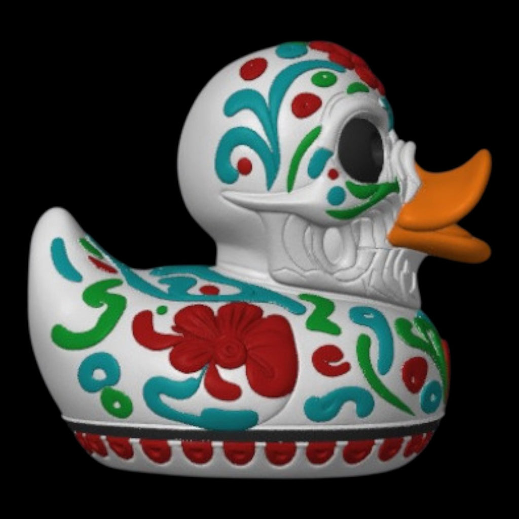 Sugar Skull Duck Multicolor Shelf Ornament Mexican Art Cultural Day Of Dead Car Dash - JM Designs