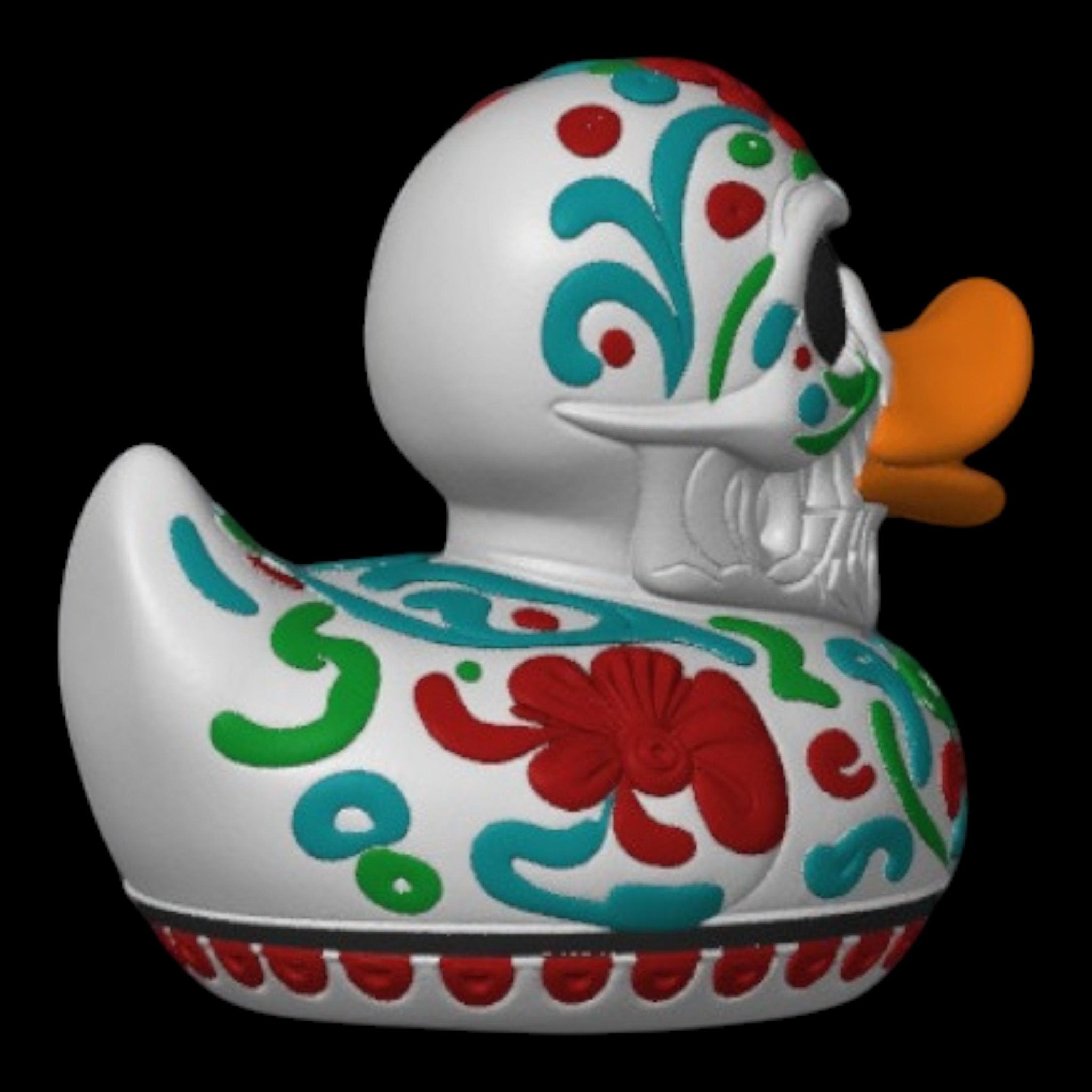 Sugar Skull Duck Multicolor Shelf Ornament Mexican Art Cultural Day Of Dead Car Dash - JM Designs
