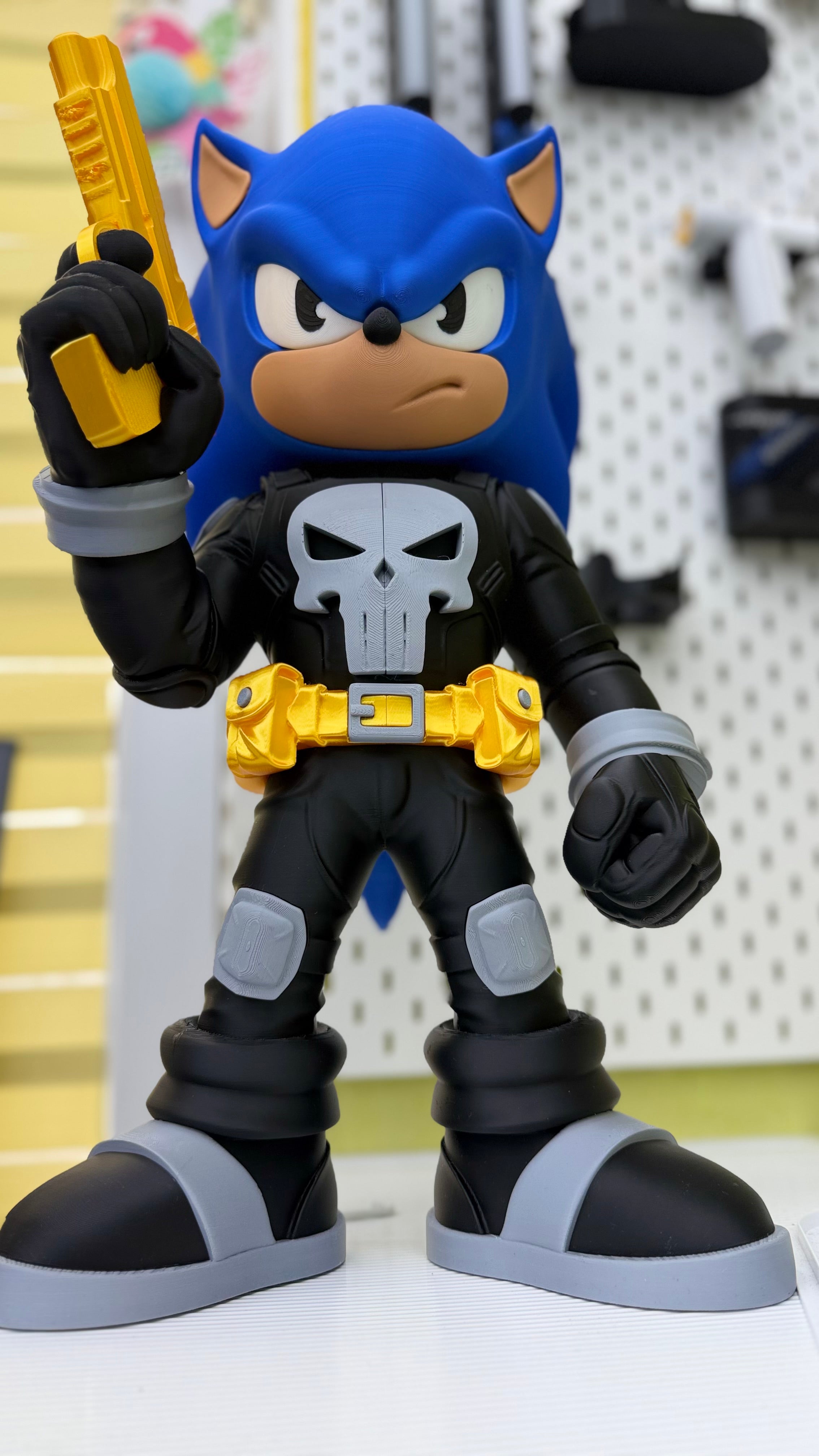 Sonic "Punisher" Mashup Figure — 12" Hand-Made 3D Print