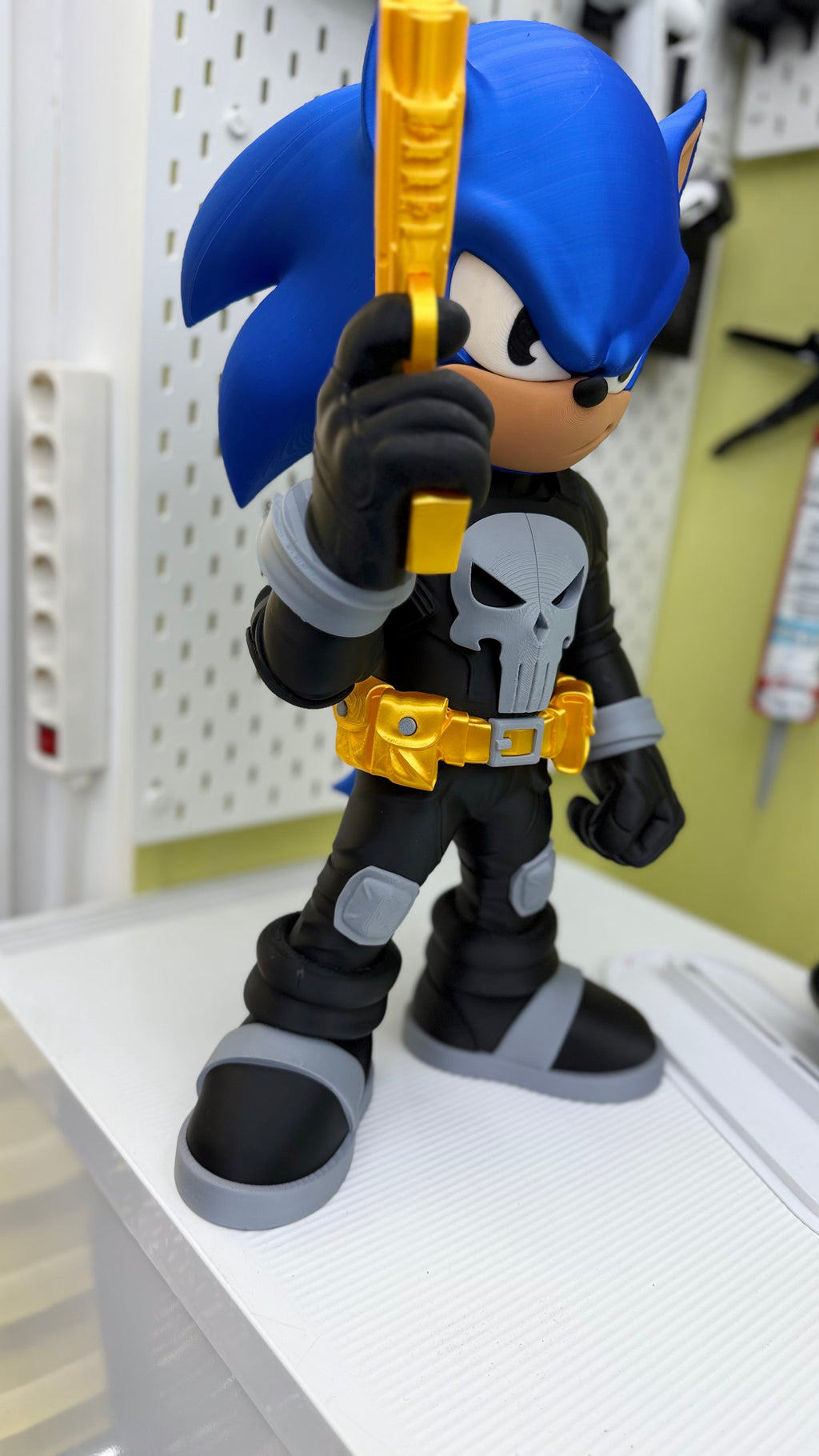 Sonic "Punisher" Mashup Figure — 12" Hand-Made 3D Print