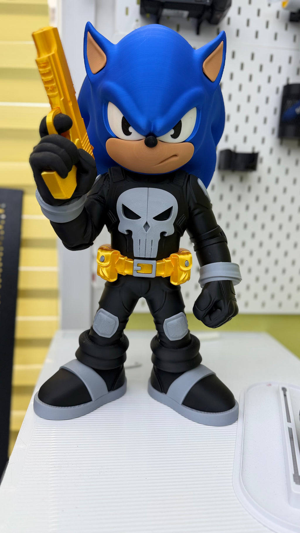 Sonic "Punisher" Mashup Figure — 12" Hand-Made 3D Print