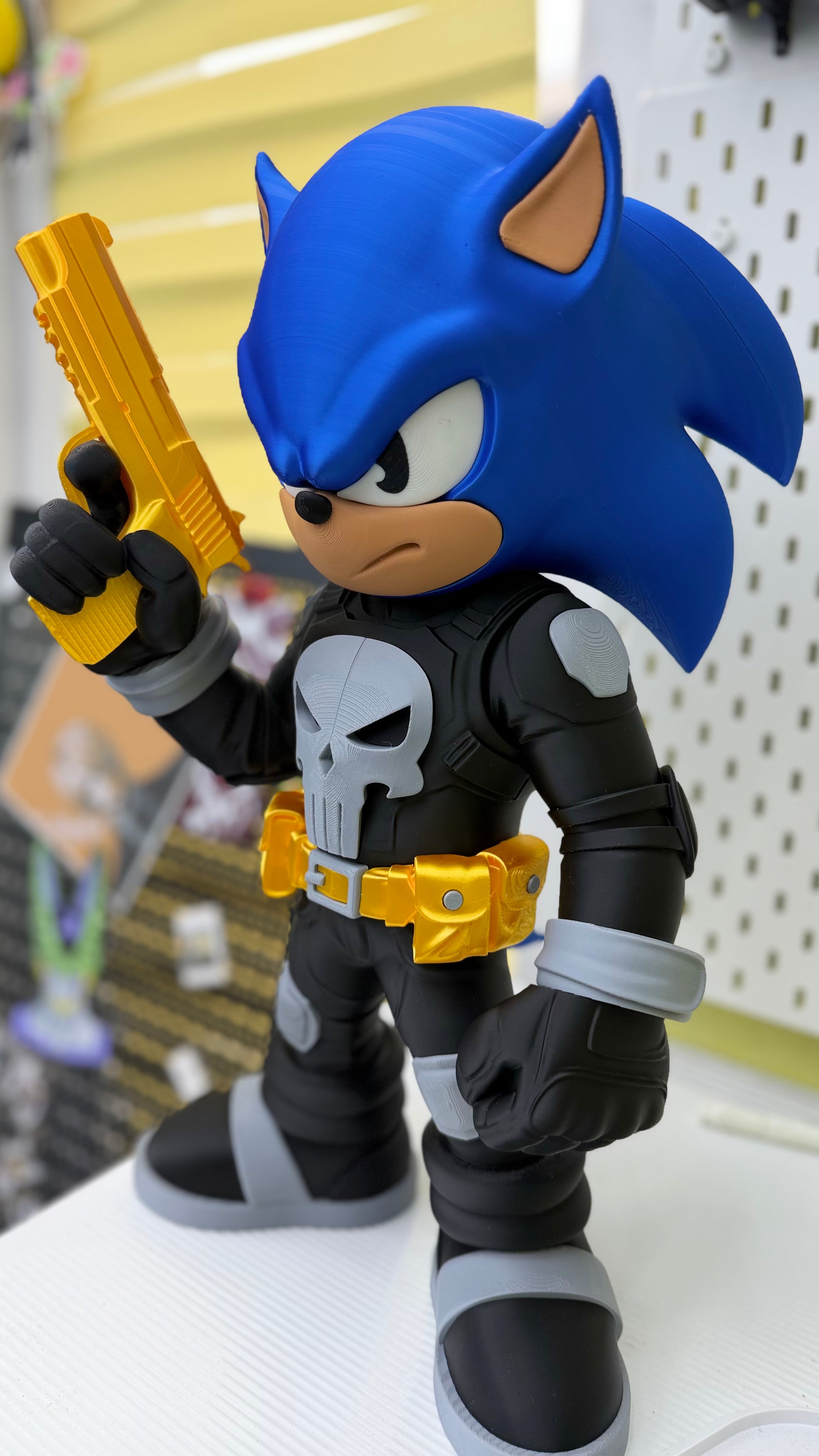 Sonic "Punisher" Mashup Figure — 12" Hand-Made 3D Print