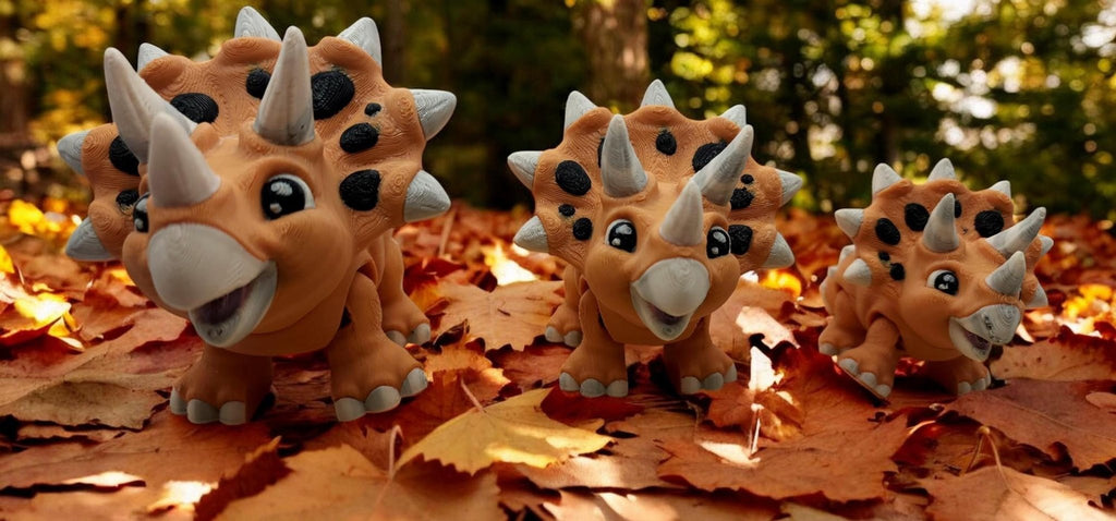 Triceratops Dinosaur Toy, Ecofriendly 3D Printed Accent for Toddler Room Decor - JM Designs