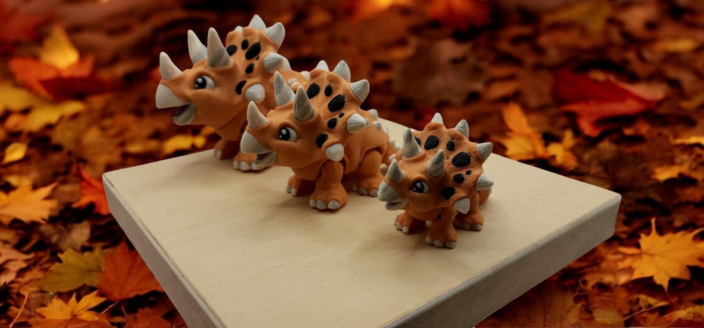 Triceratops Dinosaur Toy, Ecofriendly 3D Printed Accent for Toddler Room Decor - JM Designs
