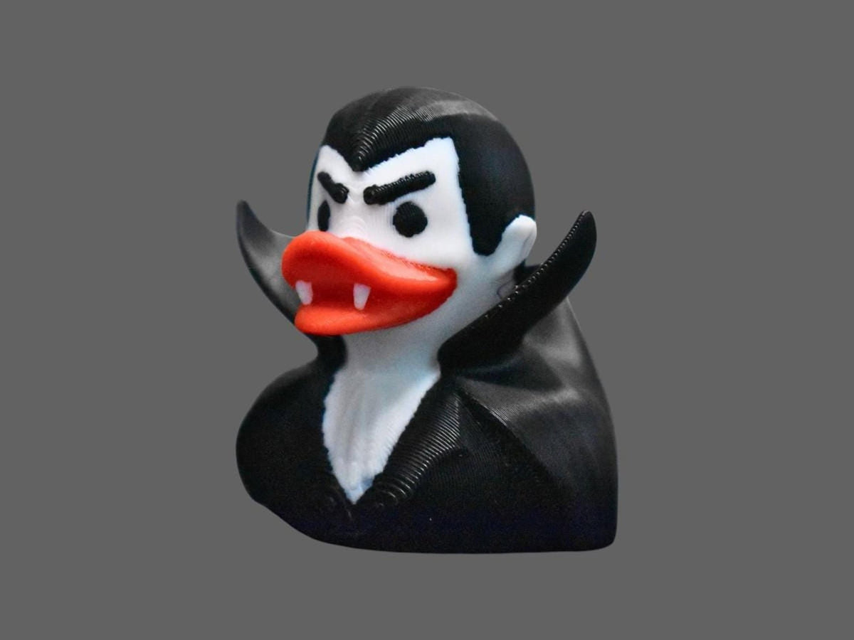 Vampire Duck Figure, 3D Printed Gothic Decor for Halloween - JM Designs