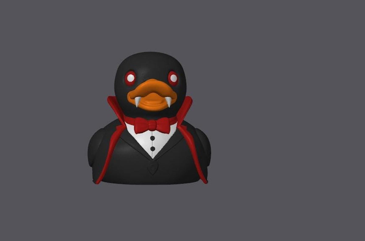 Vampire Duck Figure, 3D Printed Gothic Decor for Halloween - JM Designs