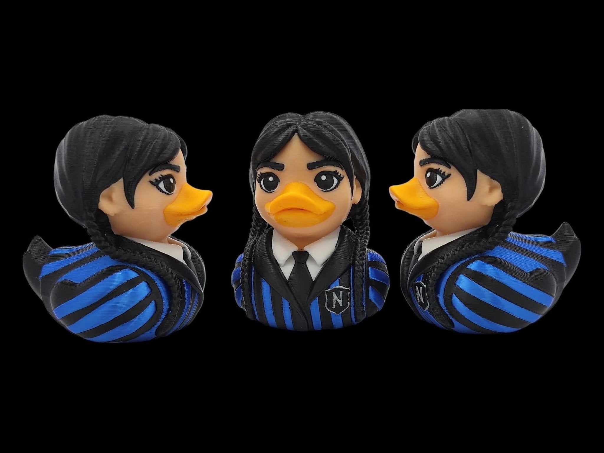 Wednesday Duck Figure, Gothic School Girl Design 3D Printed Collectible - JM Designs