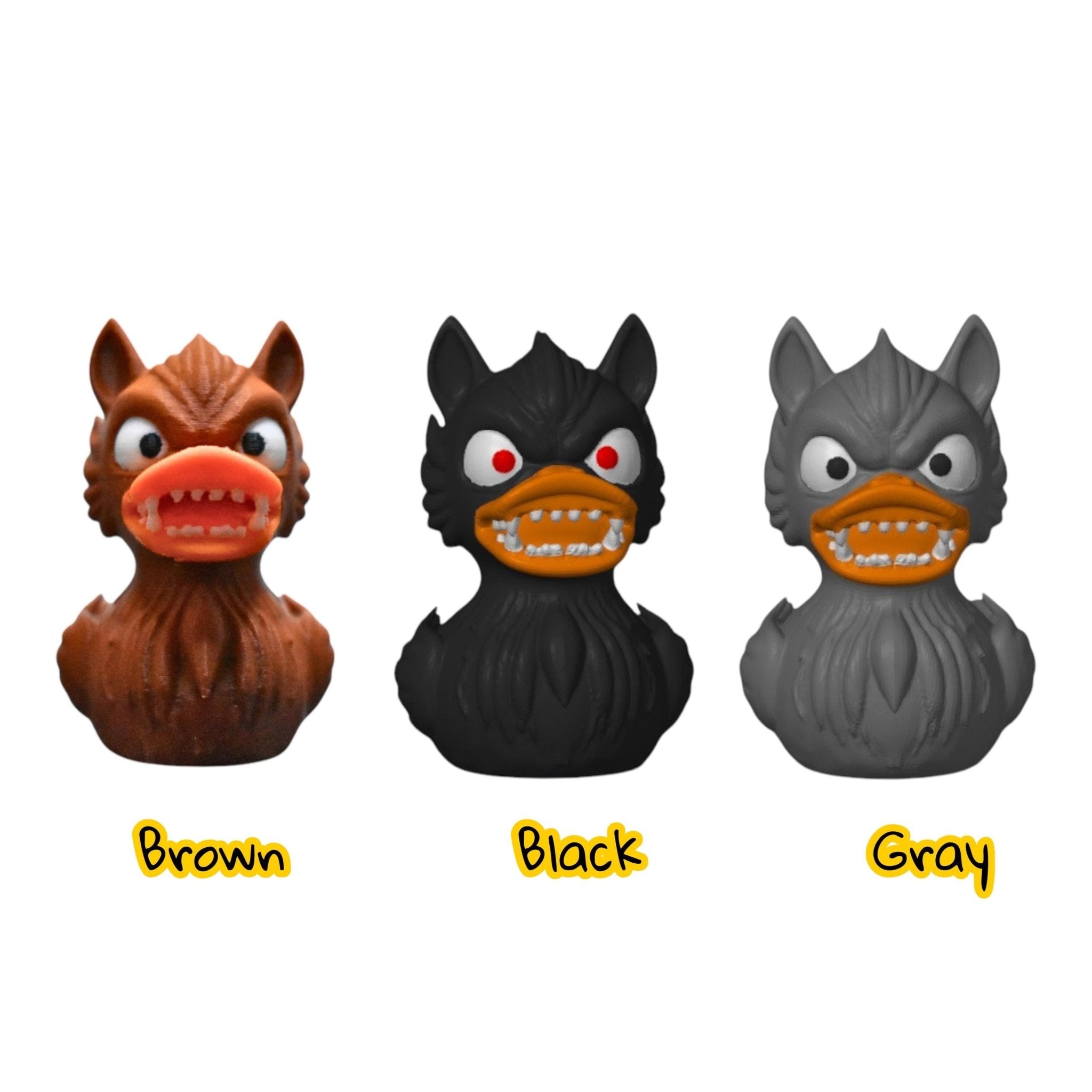 Werewolf Duck Monster Wolf Black, Brown or Grey Dashboard Buddy 3D Printed - JM Designs