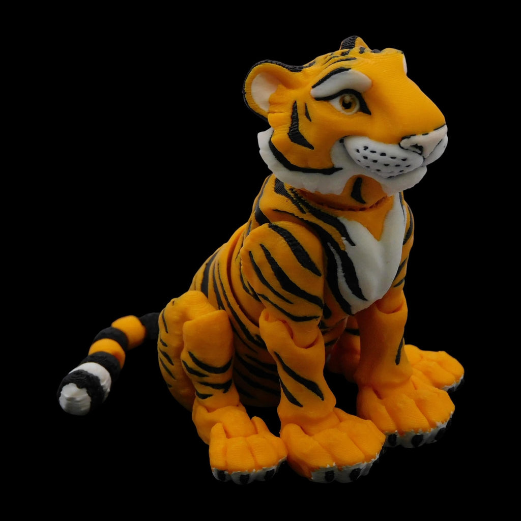 White Bengal Articulated Tiger — Posable Figure - JM Designs
