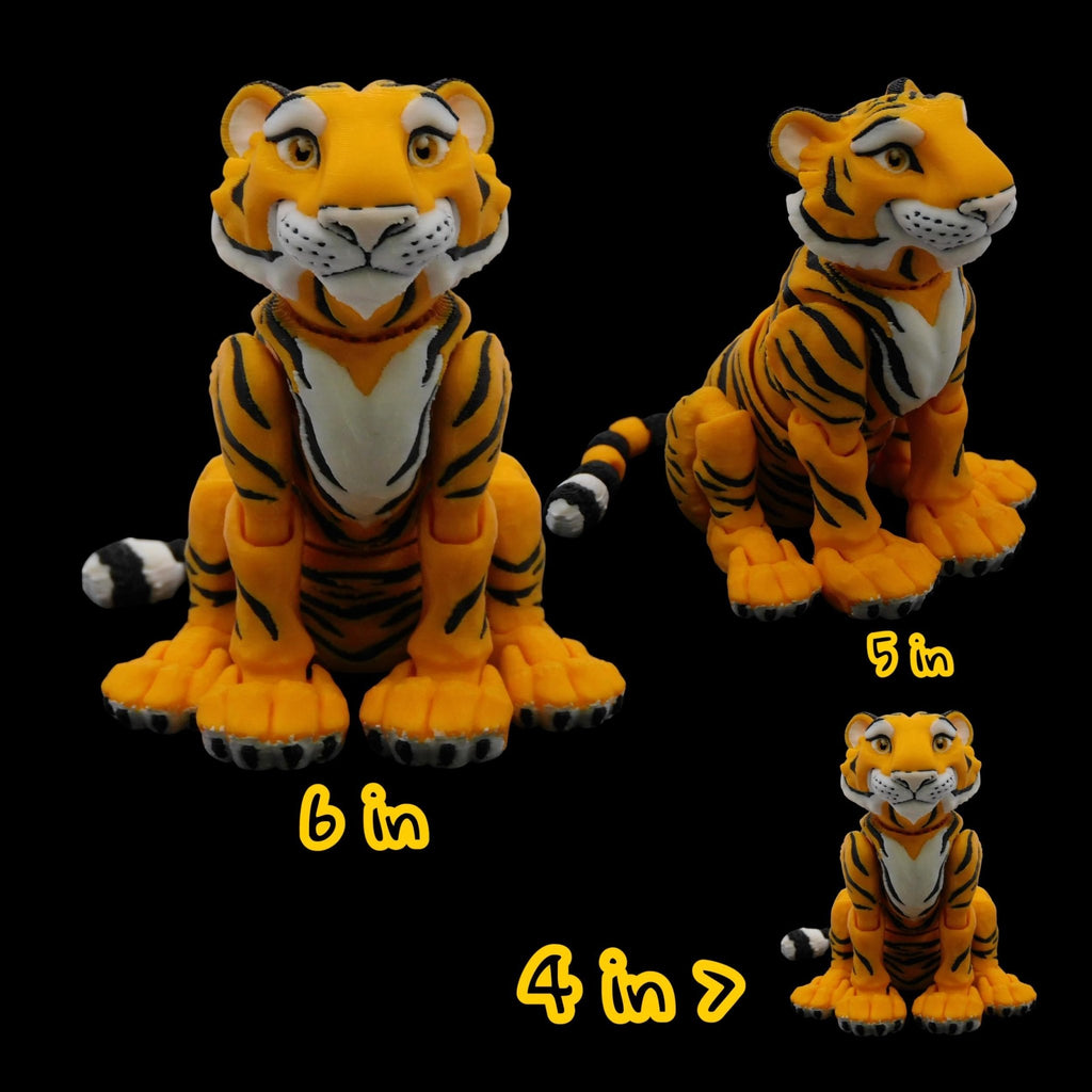 White Bengal Articulated Tiger — Posable Figure - JM Designs