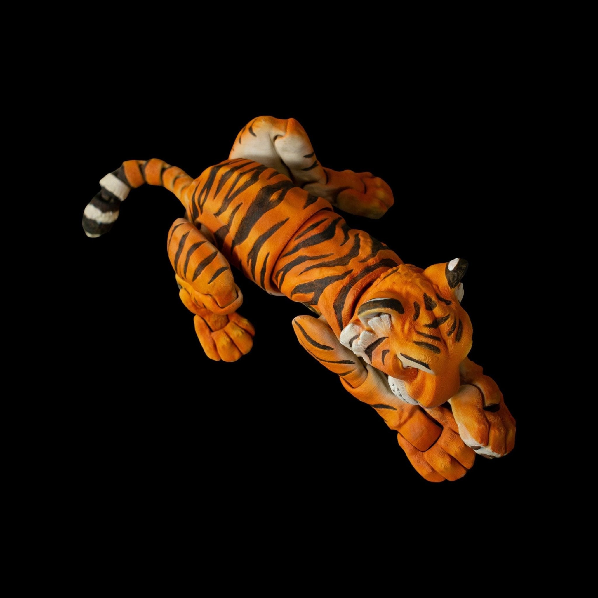 White Bengal Articulated Tiger — Posable Figure - JM Designs
