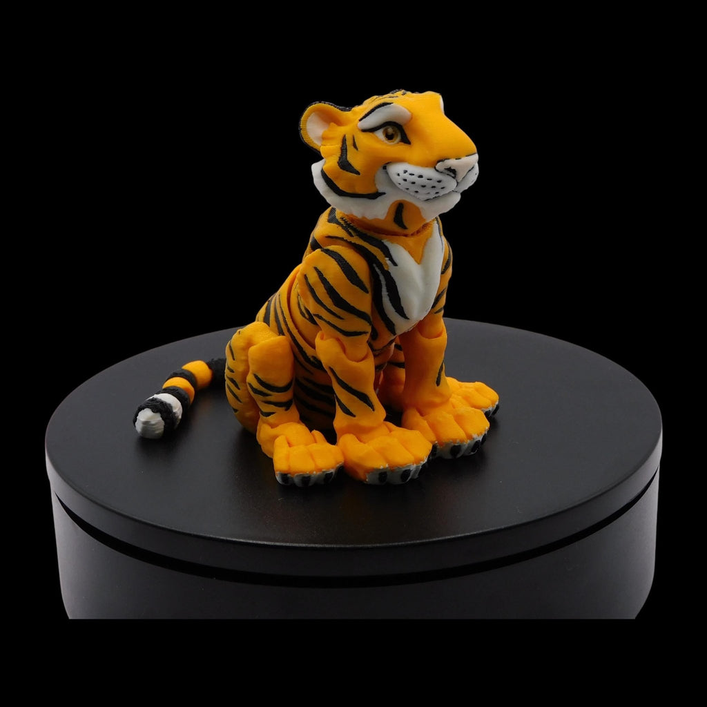 White Bengal Articulated Tiger — Posable Figure - JM Designs