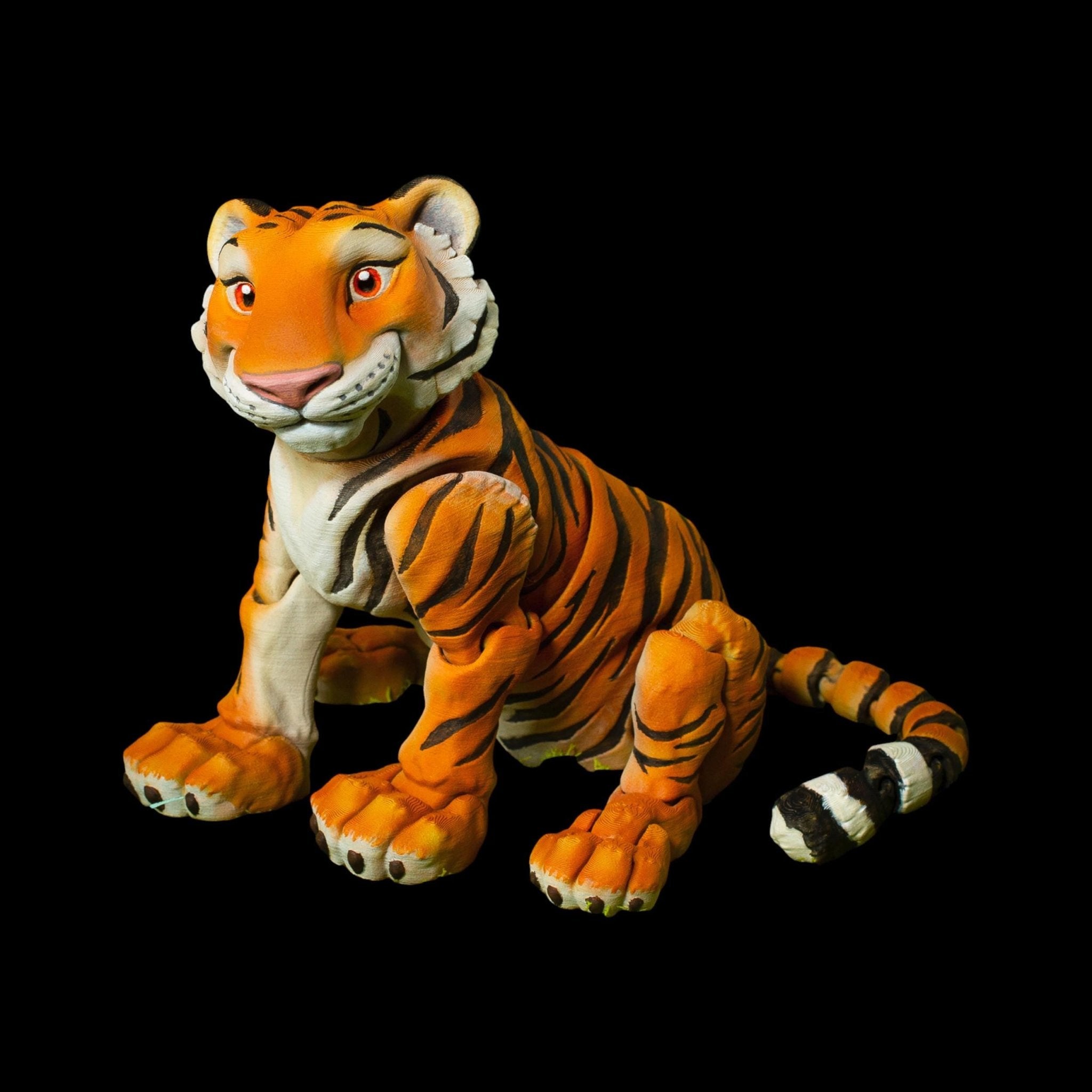 White Bengal Articulated Tiger — Posable Figure - JM Designs