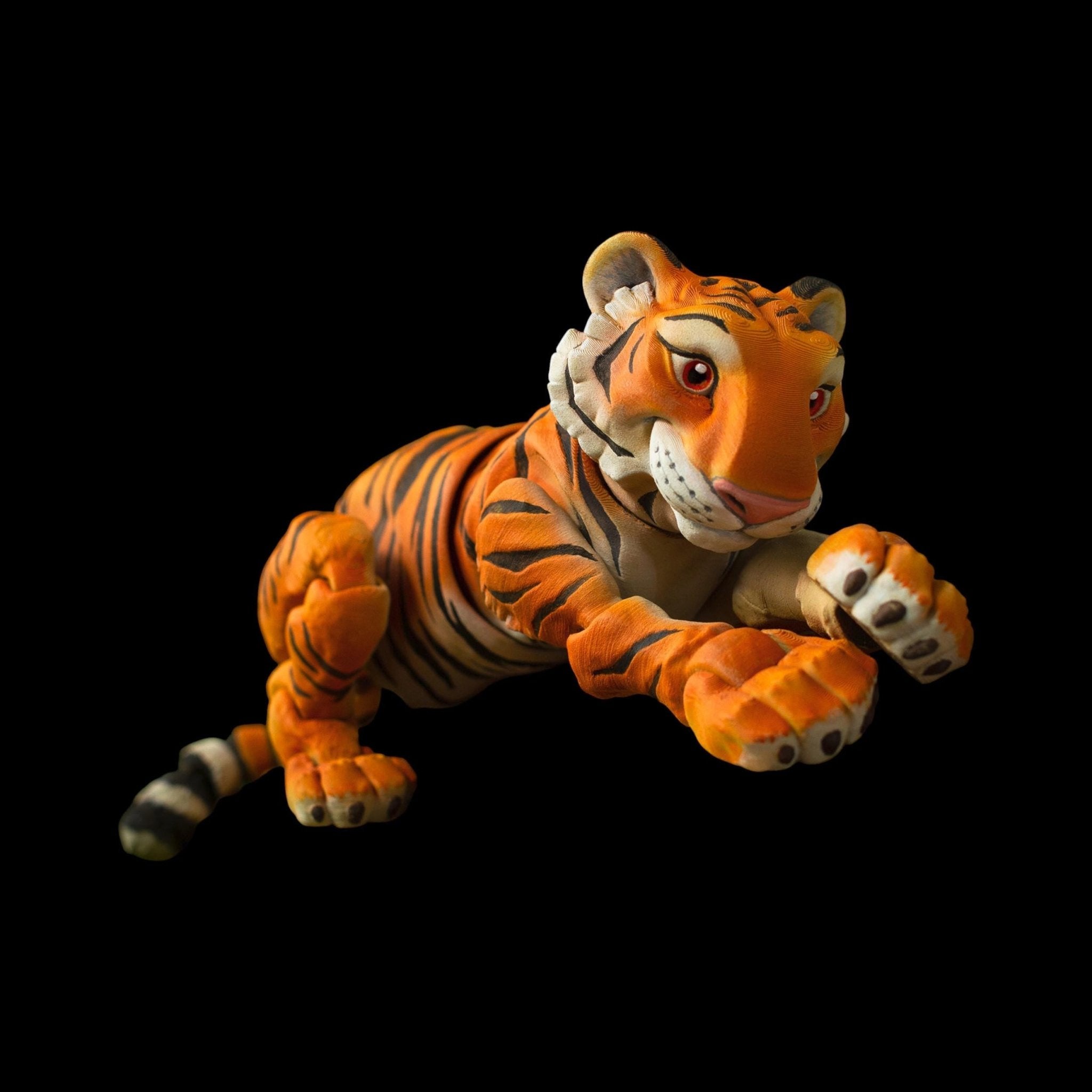 White Bengal Articulated Tiger — Posable Figure - JM Designs