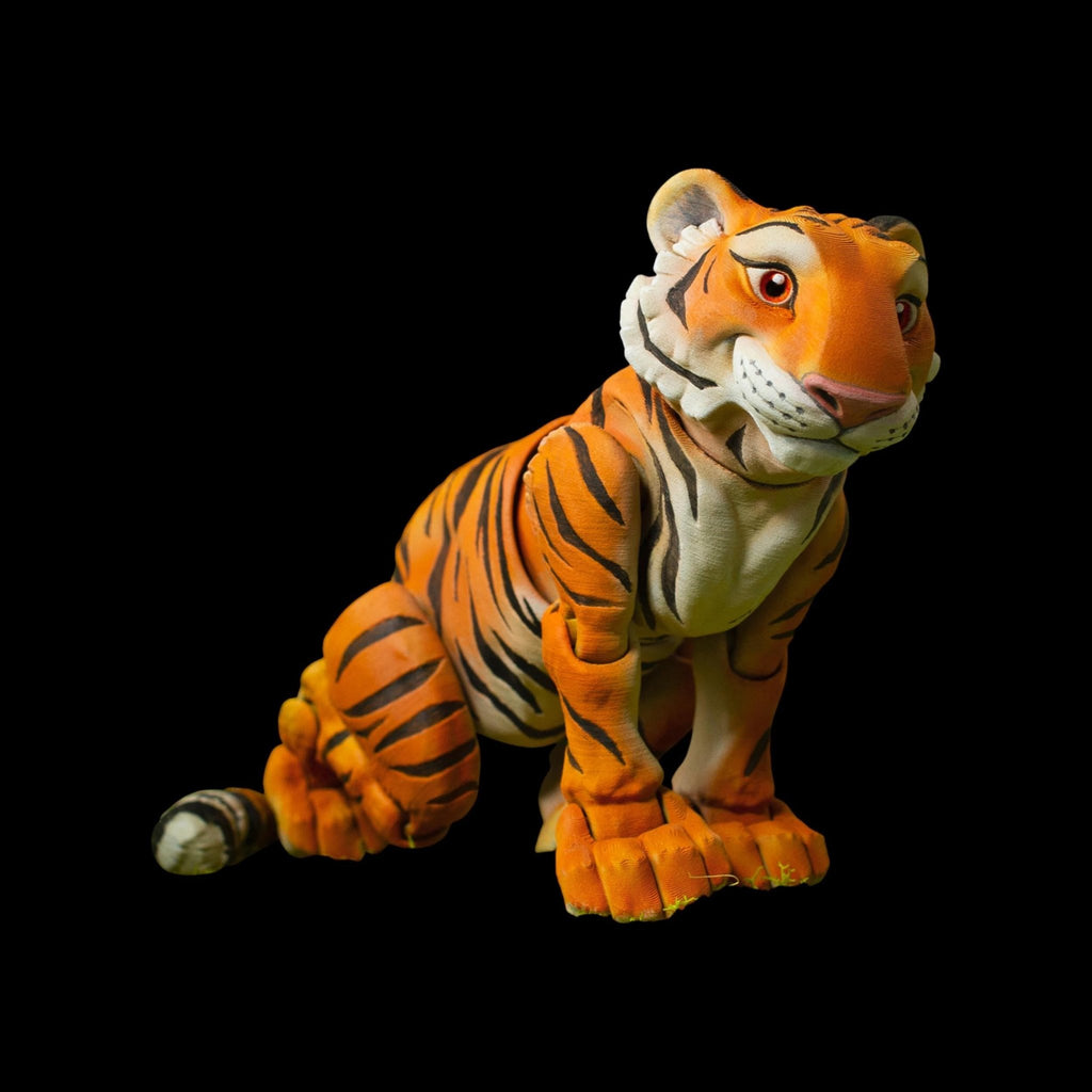 White Bengal Articulated Tiger — Posable Figure - JM Designs