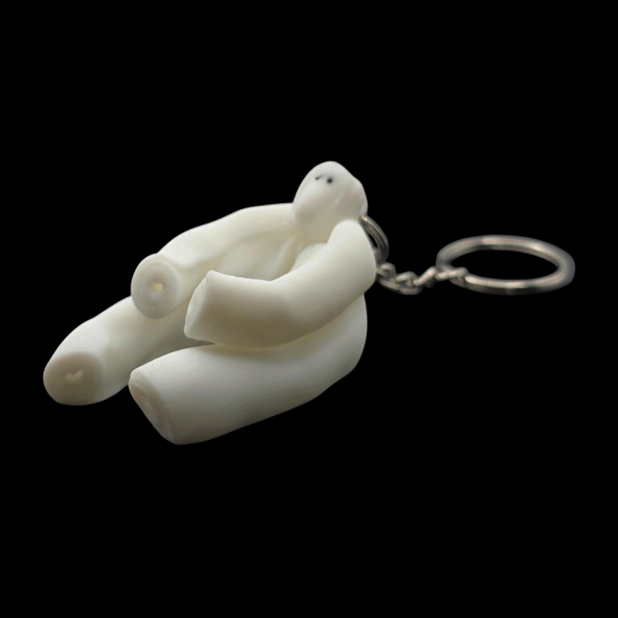 white Sitting Monkey Towel Animal Keychain Cruise Souvenir Charm Accessory Travel Memento Vacation Keepsake - JM Designs