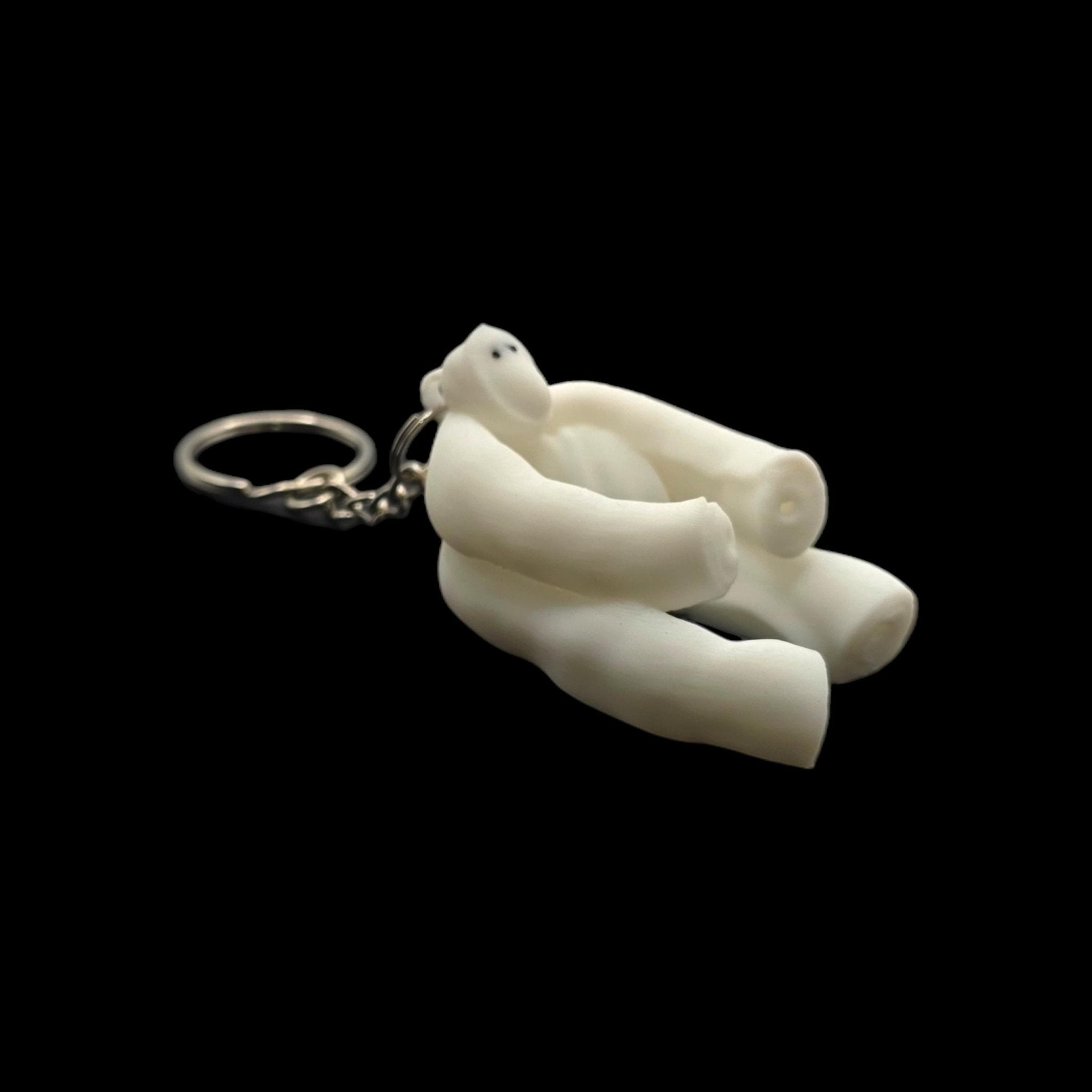 white Sitting Monkey Towel Animal Keychain Cruise Souvenir Charm Accessory Travel Memento Vacation Keepsake - JM Designs