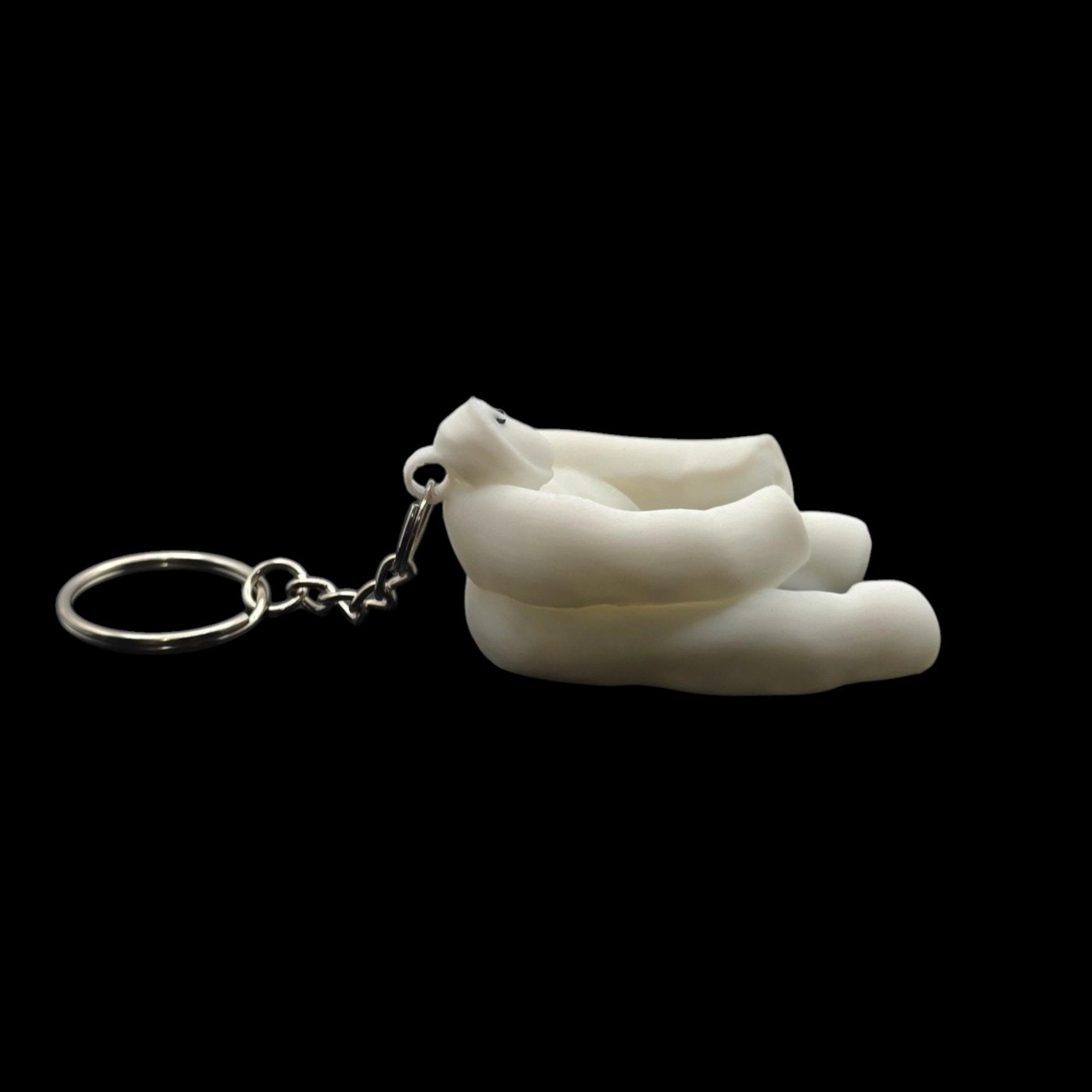 white Sitting Monkey Towel Animal Keychain Cruise Souvenir Charm Accessory Travel Memento Vacation Keepsake - JM Designs