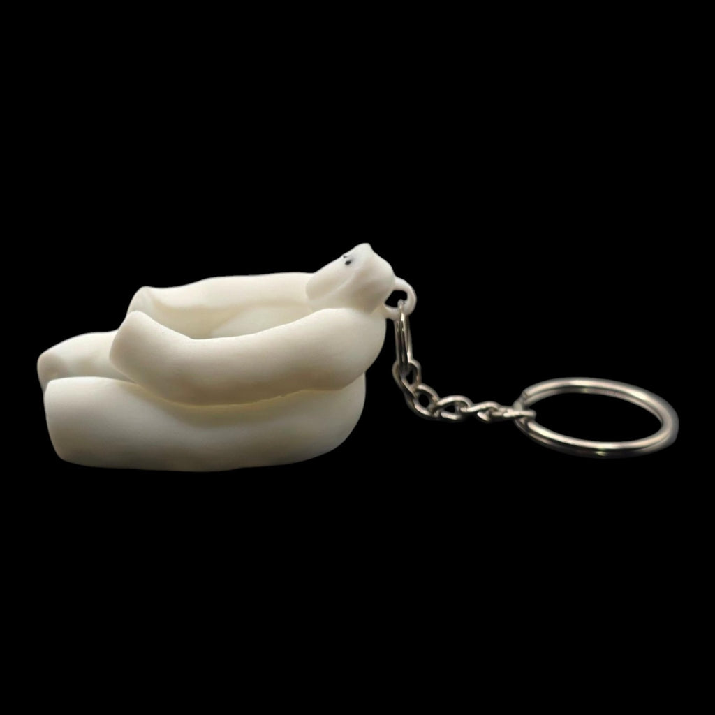 White Sitting Monkey Towel Animal Keychain Cruise Souvenir Charm Accessory Travel Memento Vacation Keepsake - JM Designs