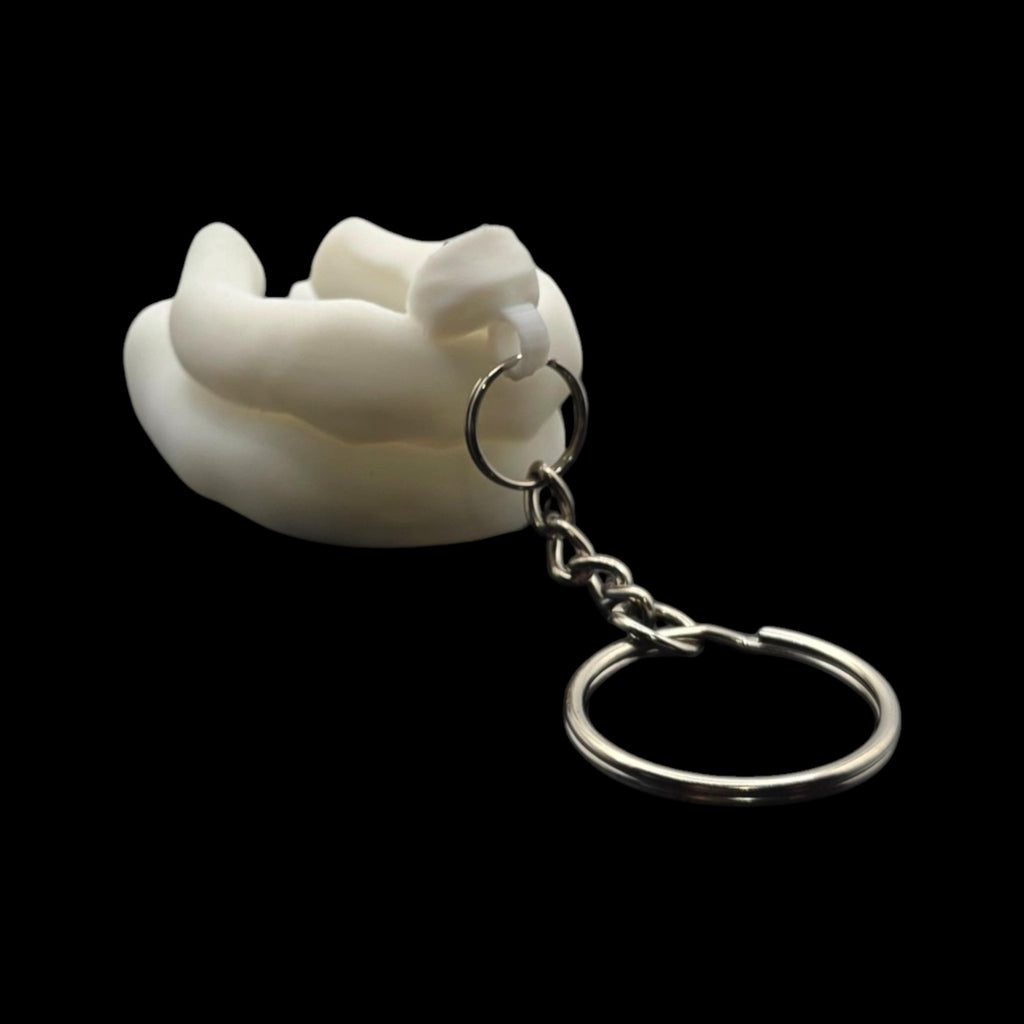 White Sitting Monkey Towel Animal Keychain Cruise Souvenir Charm Accessory Travel Memento Vacation Keepsake - JM Designs