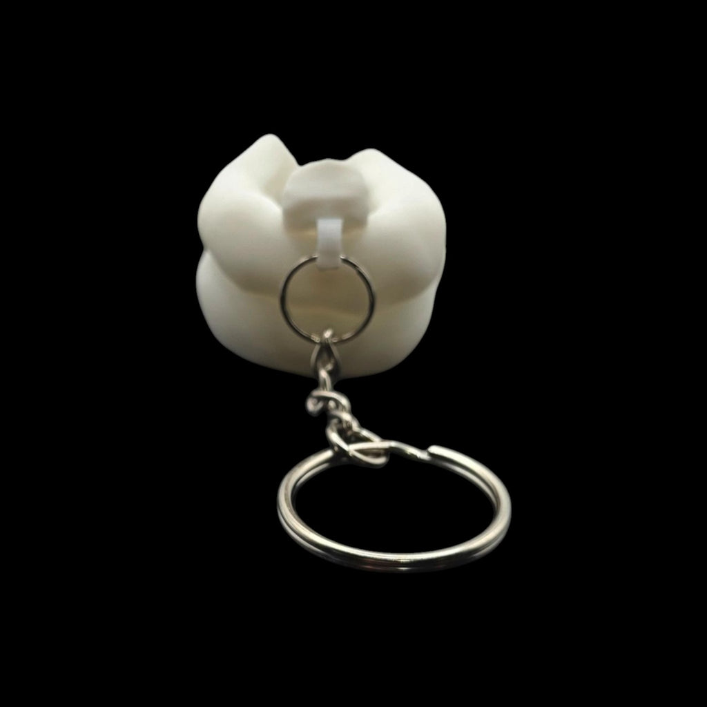 white Sitting Monkey Towel Animal Keychain Cruise Souvenir Charm Accessory Travel Memento Vacation Keepsake - JM Designs