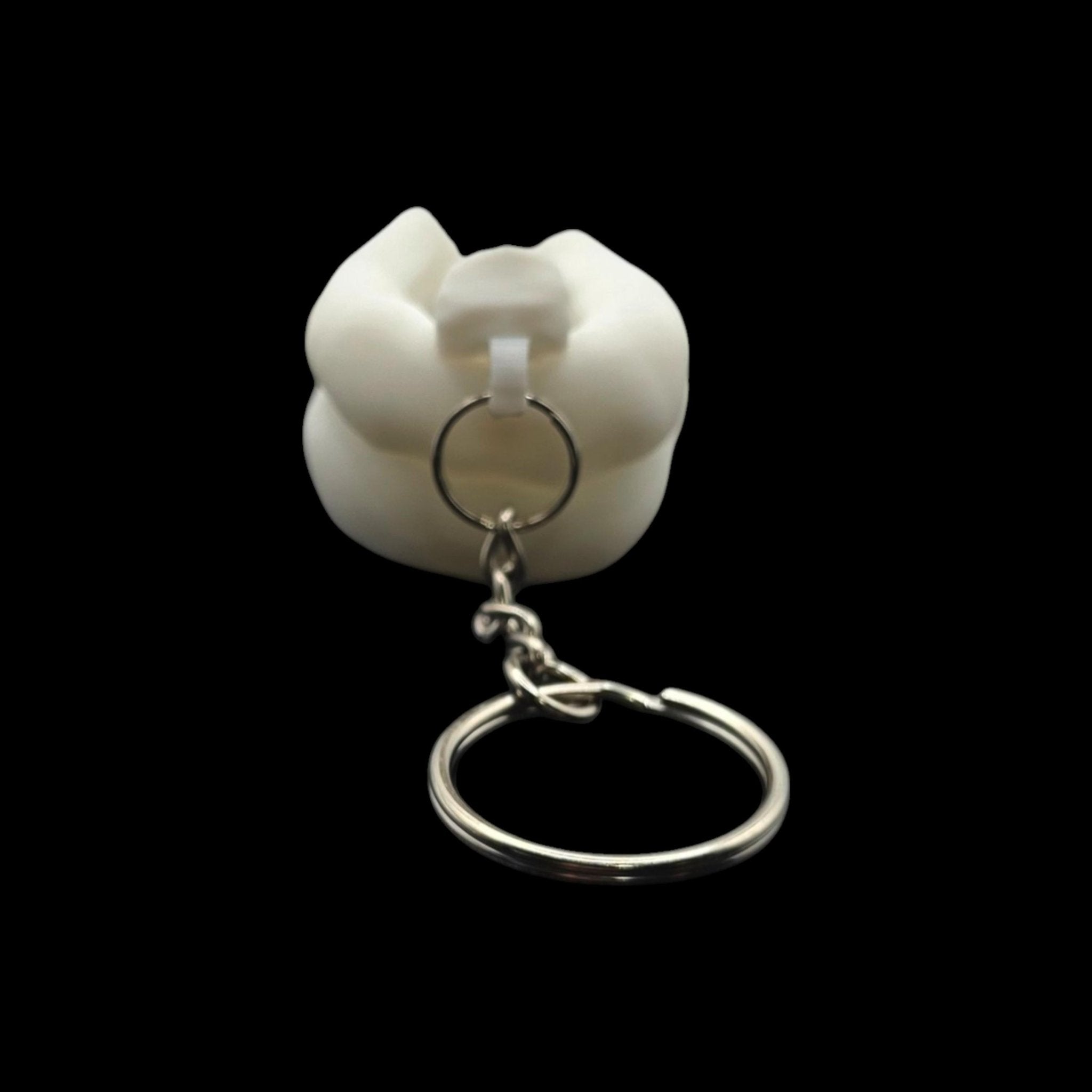 white Sitting Monkey Towel Animal Keychain Cruise Souvenir Charm Accessory Travel Memento Vacation Keepsake - JM Designs