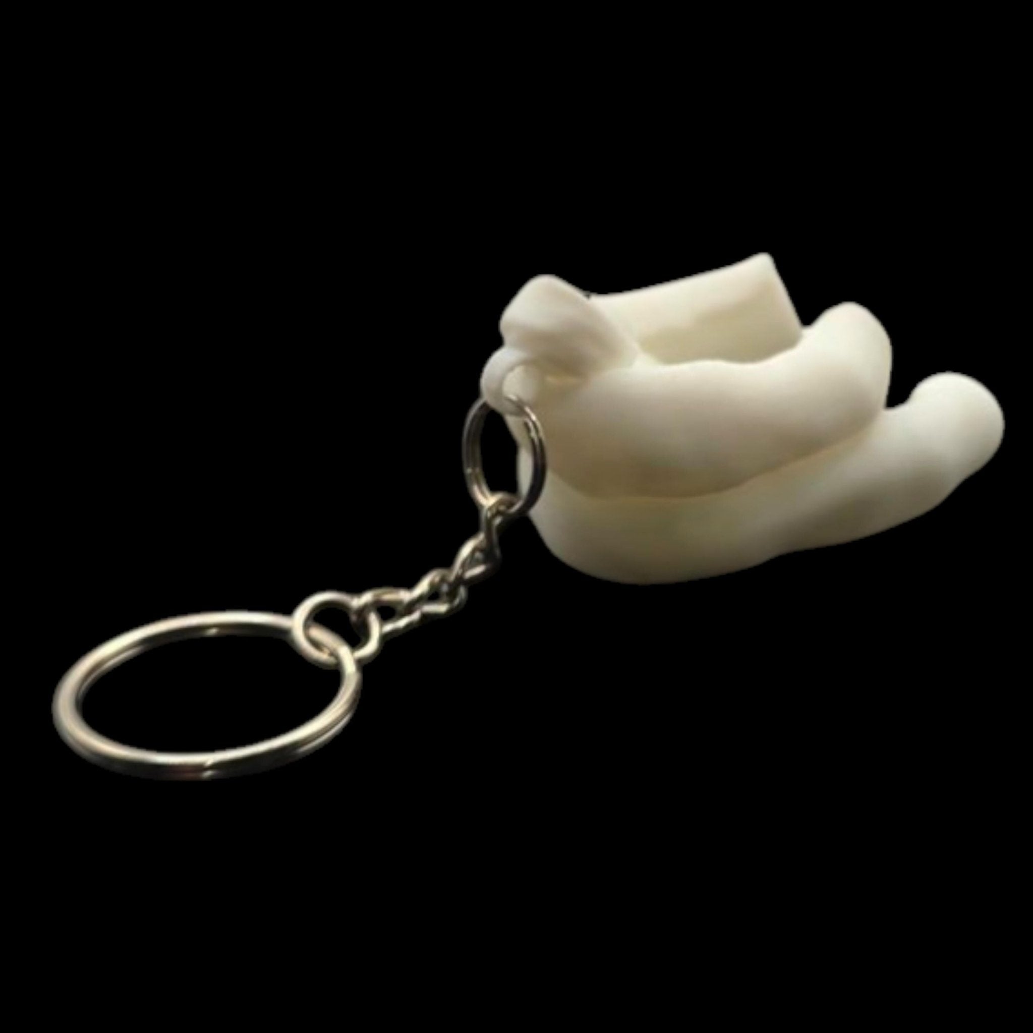 white Sitting Monkey Towel Animal Keychain Cruise Souvenir Charm Accessory Travel Memento Vacation Keepsake - JM Designs