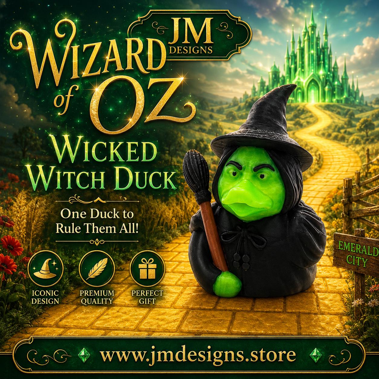 Wicked Witch Inspired Duck Bath Toy Shelf Decoration Desk Display Item Collection Movie Character Figurine Set Fantasy Gift Emerald City - JM Designs