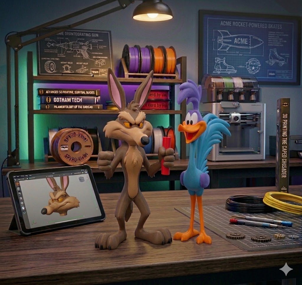 Wile Coyote and Road Runner Figure Set - JM Designs