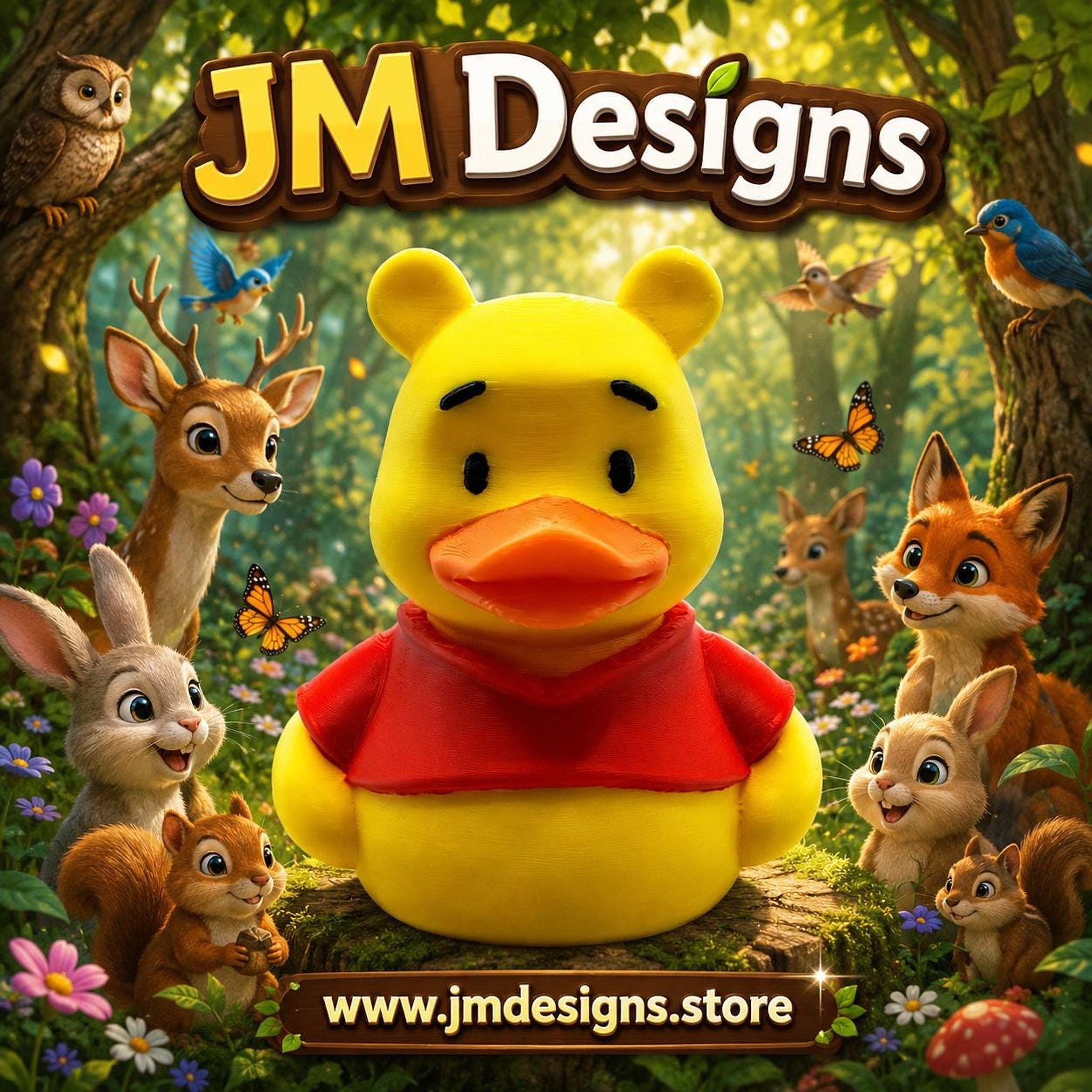 Winnie Pooh Duck Desk Ornament, 3D Printed Figure for Office Decor - JM Designs